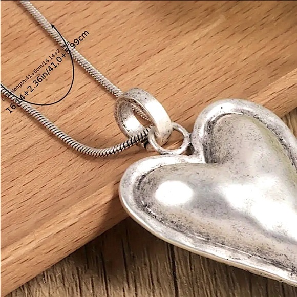 Vintage Heart Statement Pendant Necklace, Bohemian, Boho, Tribal - Picture 6 of 6